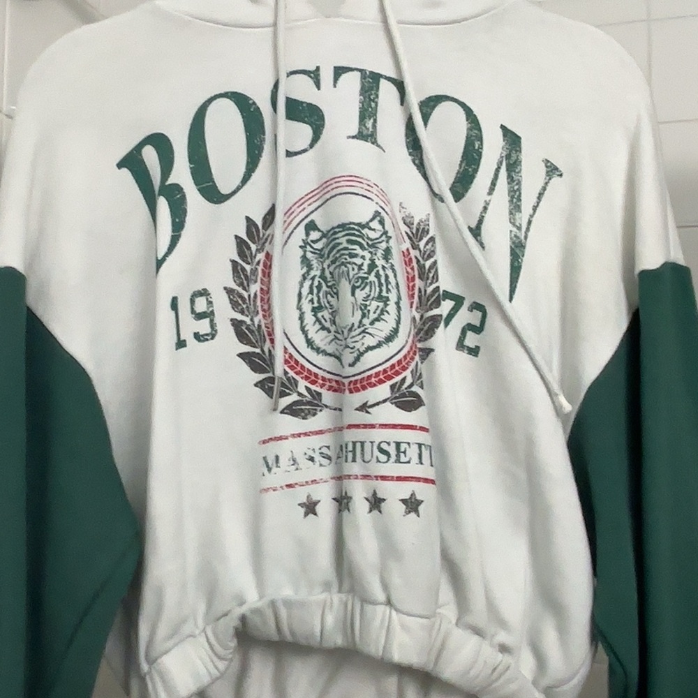 cropped collegiate hoodie